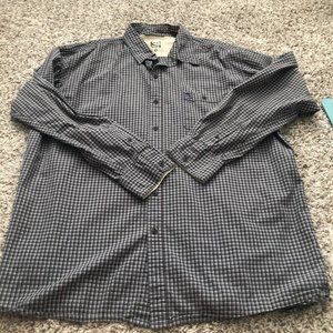timberland long sleeve checker pattern button up size XL Collar 100% Cotton